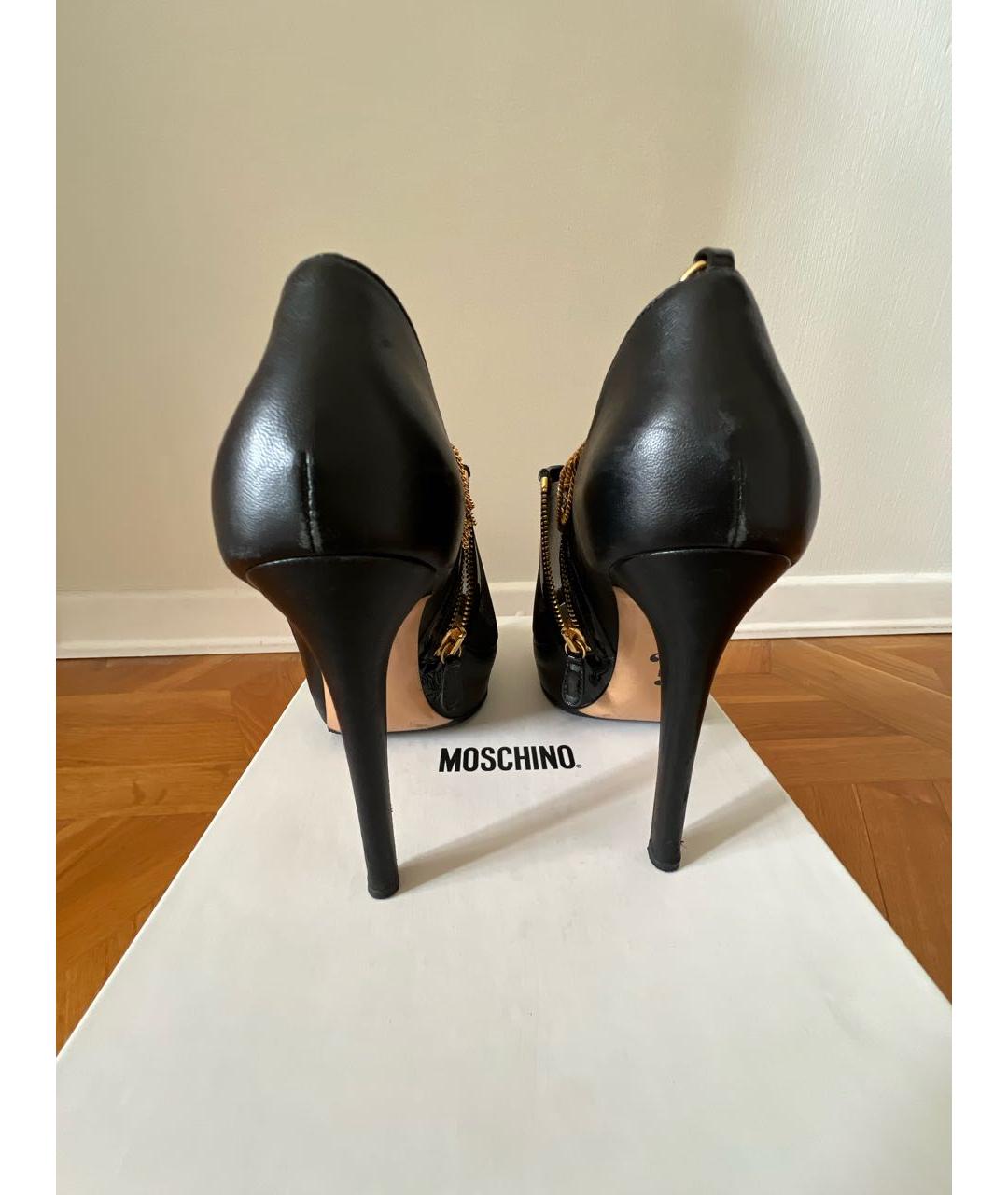 MOSCHINO Черные кожаные туфли, фото 4