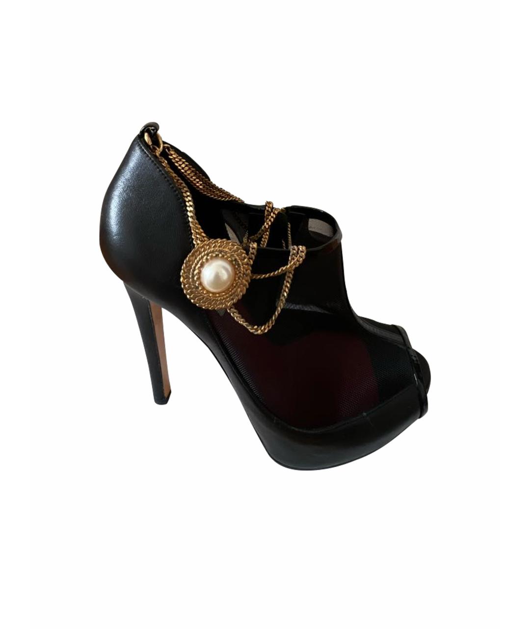 MOSCHINO Черные кожаные туфли, фото 1