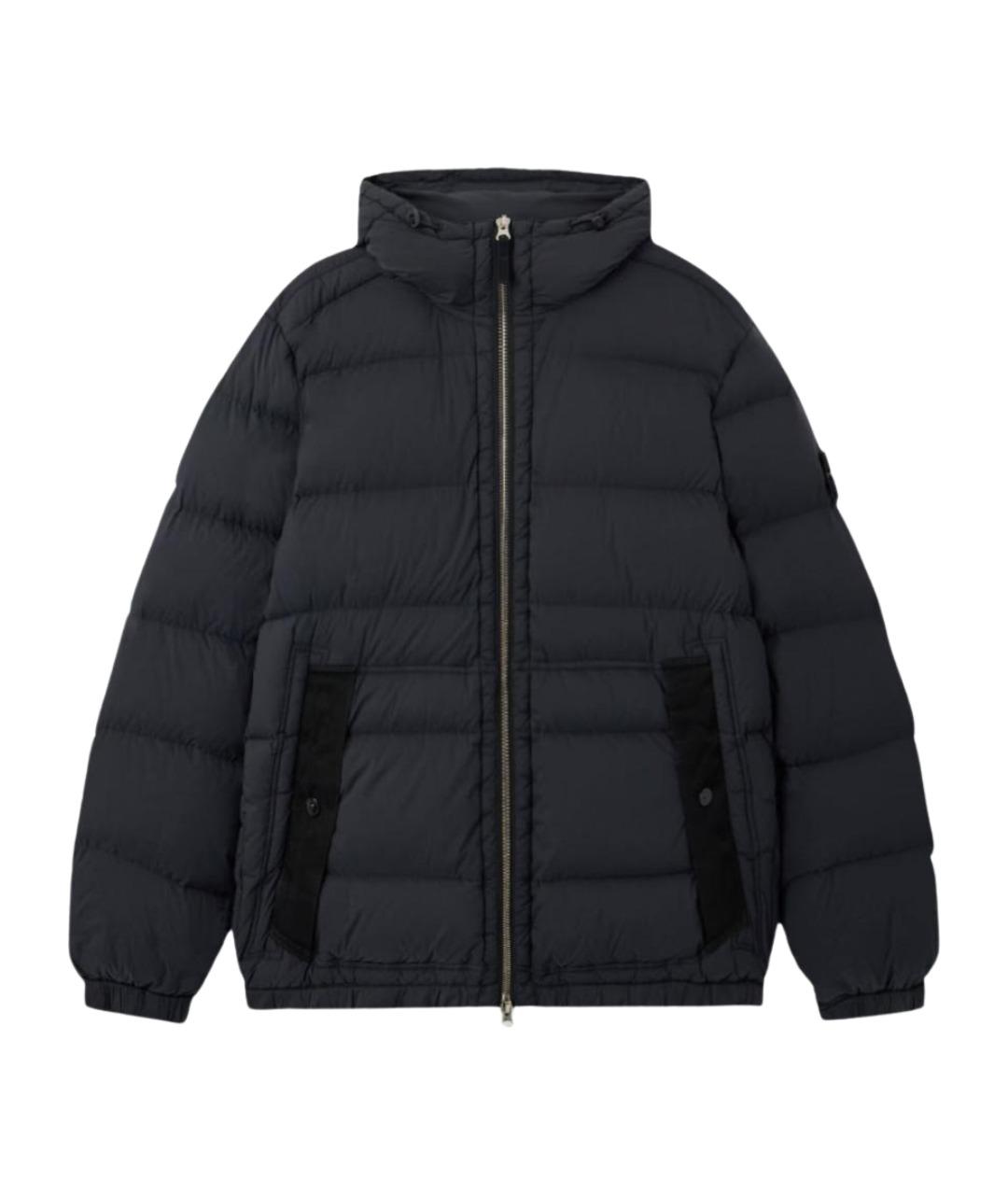 STONE ISLAND Черный полиэстеровый пуховик, фото 1