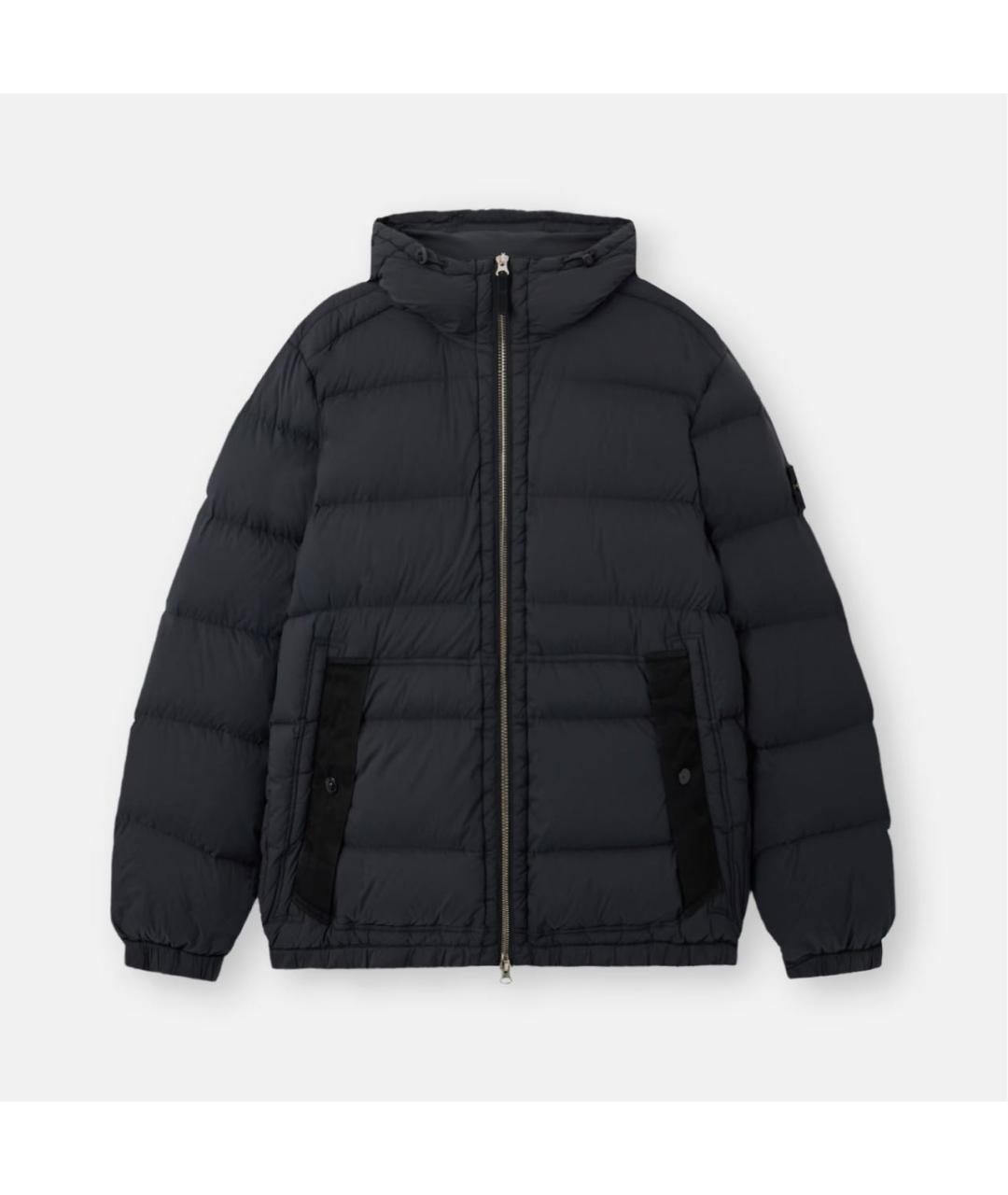 STONE ISLAND Черный полиэстеровый пуховик, фото 6