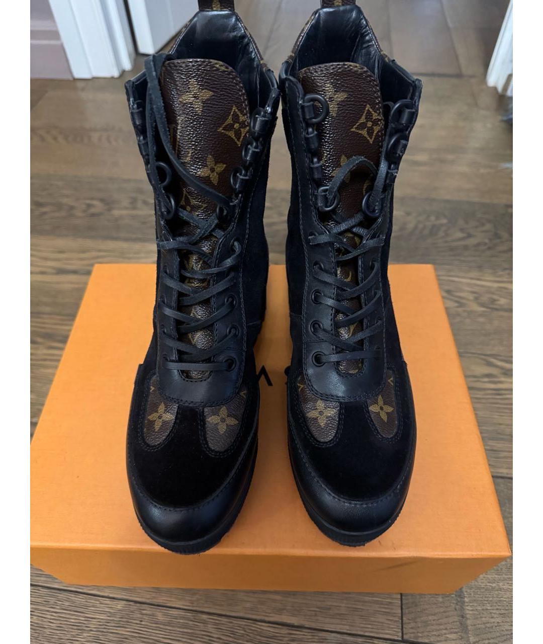 LOUIS VUITTON Черные кожаные ботинки, фото 2