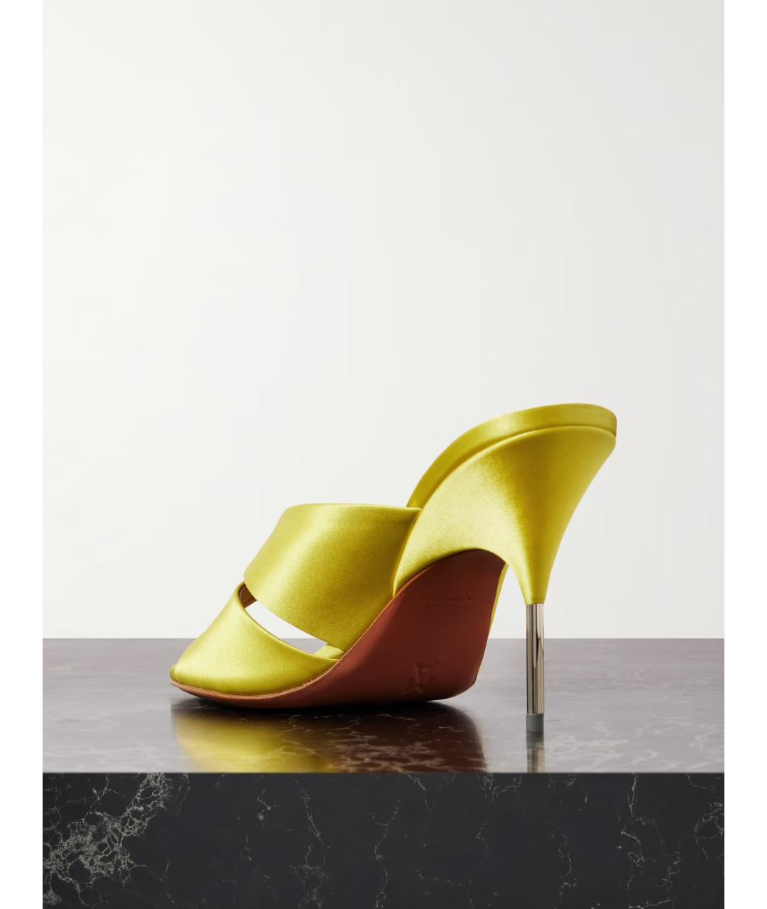 Amina Muaddi Зеленые кожаные мюли, фото 3