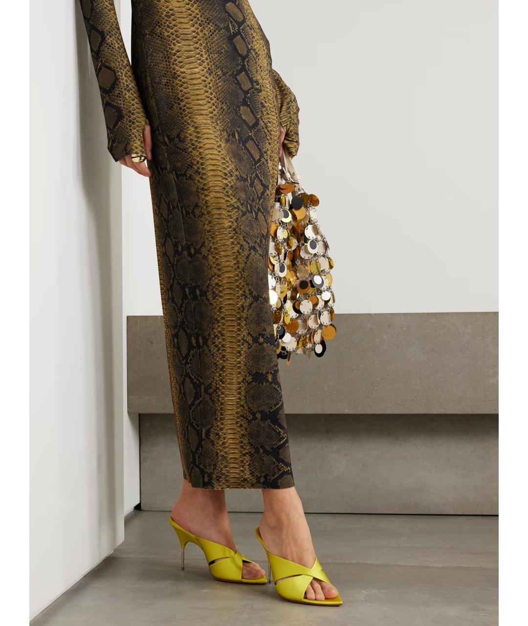 Amina Muaddi Зеленые кожаные мюли, фото 2