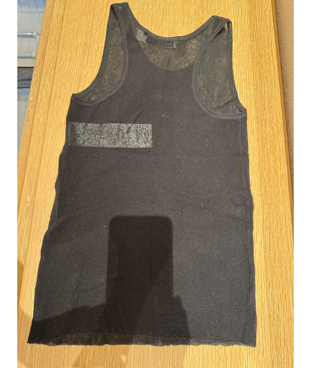 CHRISTIAN DIOR Черная хлопко-эластановая майка, фото 2