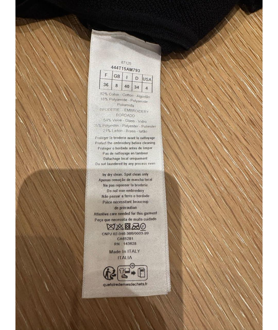 CHRISTIAN DIOR Черная хлопко-эластановая майка, фото 4