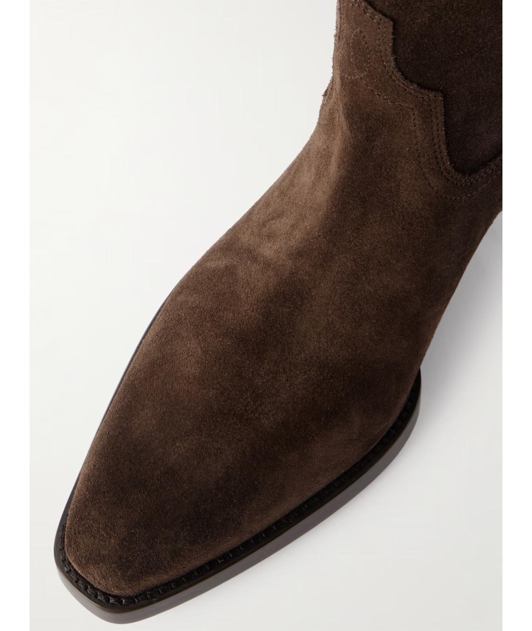 PARIS TEXAS Коричневые замшевые сапоги, фото 4