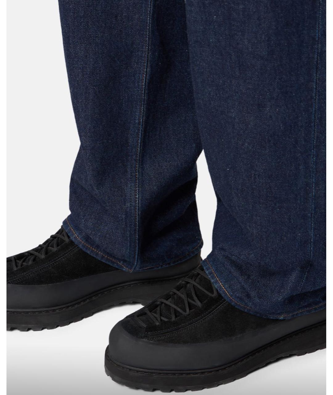 STONE ISLAND Темно-синие хлопковые прямые джинсы, фото 6