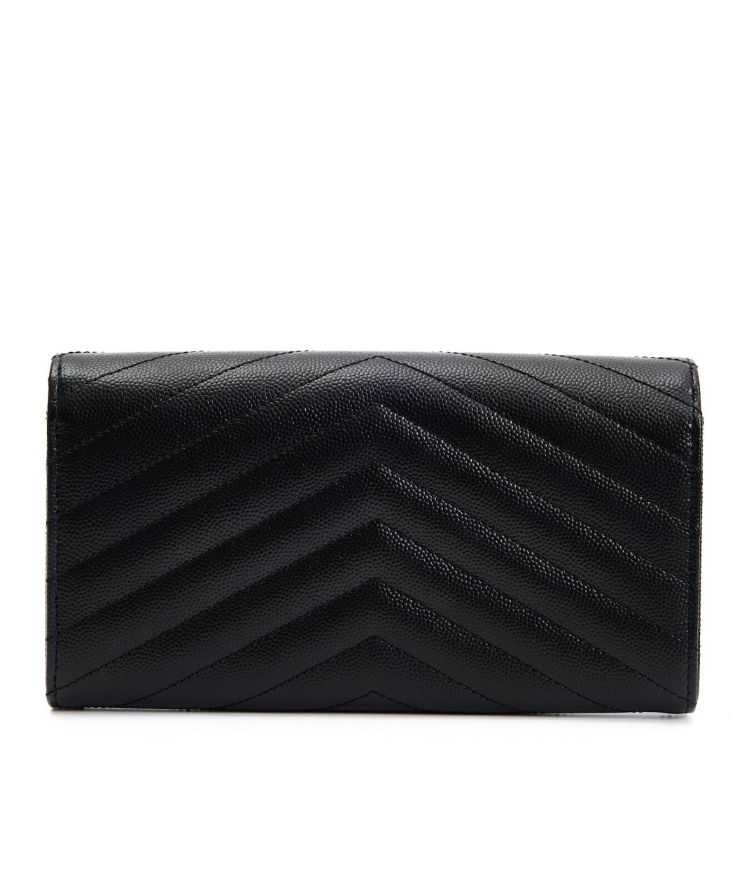 SAINT LAURENT Черный кожаный кошелек, фото 2