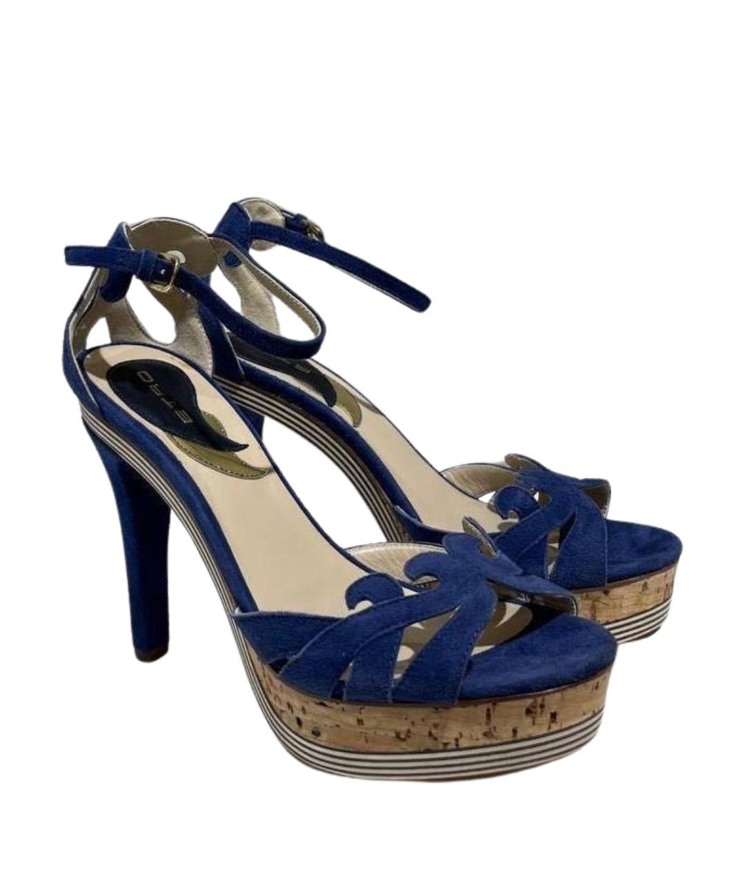 ETRO Синие замшевые босоножки, фото 1