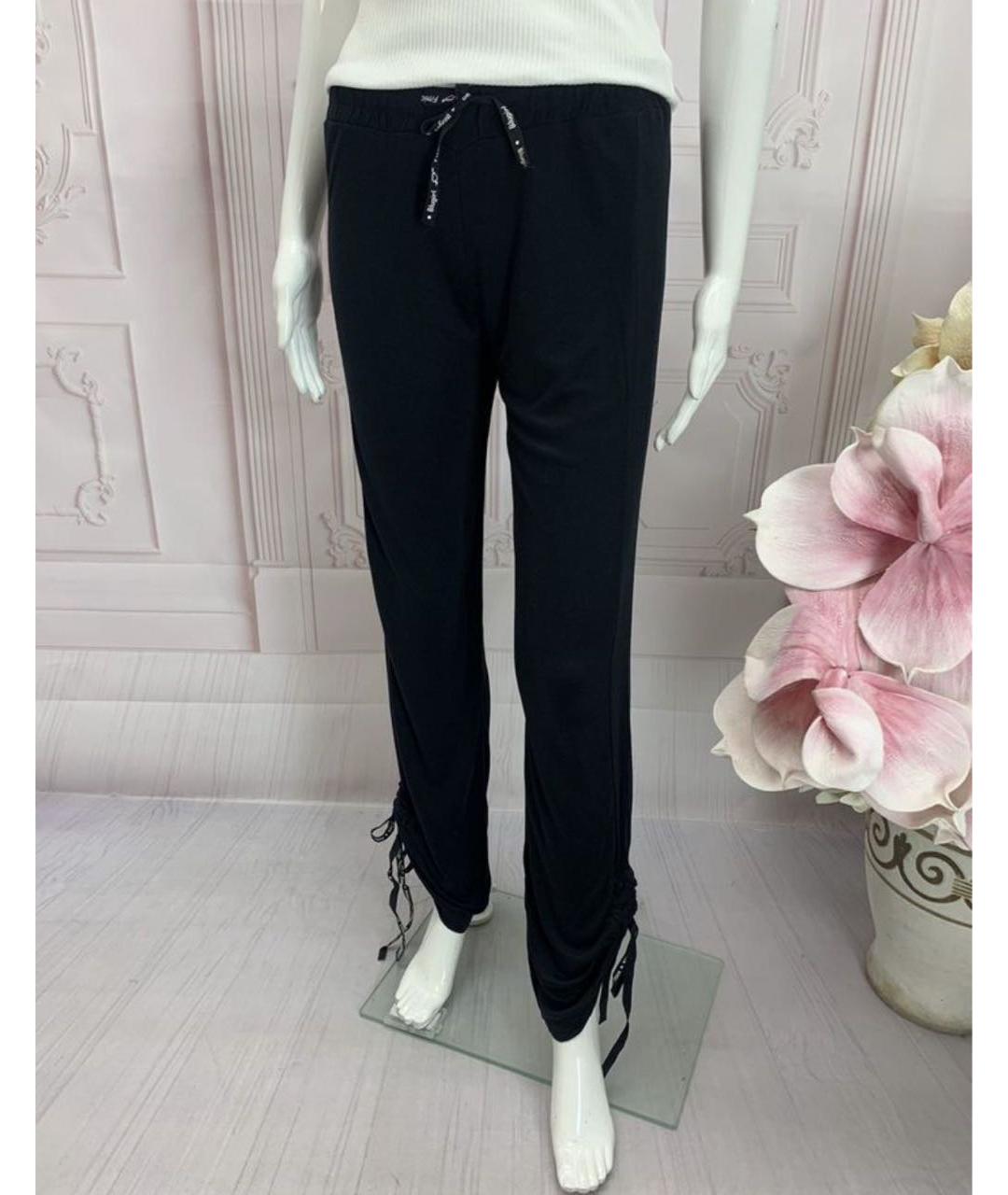 BLUGIRL Черные хлопковые прямые брюки, фото 6