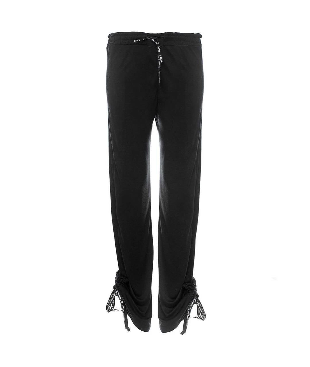 BLUGIRL Черные хлопковые прямые брюки, фото 1