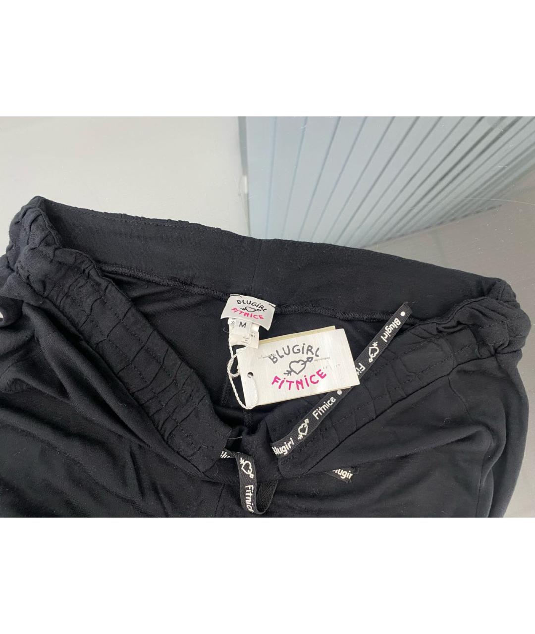BLUGIRL Черные хлопковые прямые брюки, фото 3