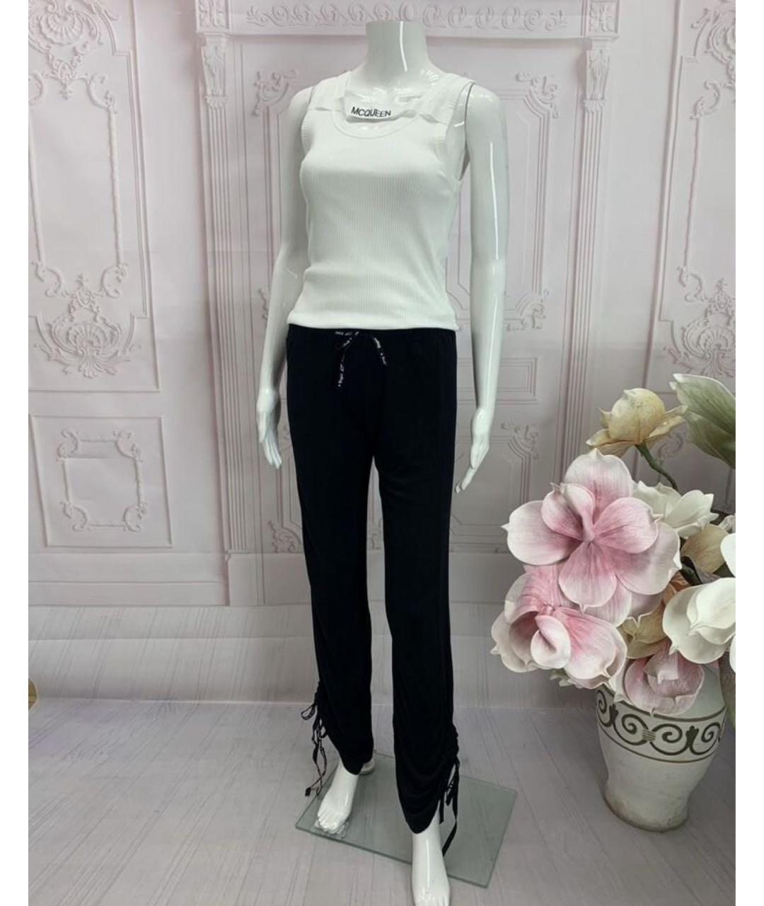 BLUGIRL Черные хлопковые прямые брюки, фото 5