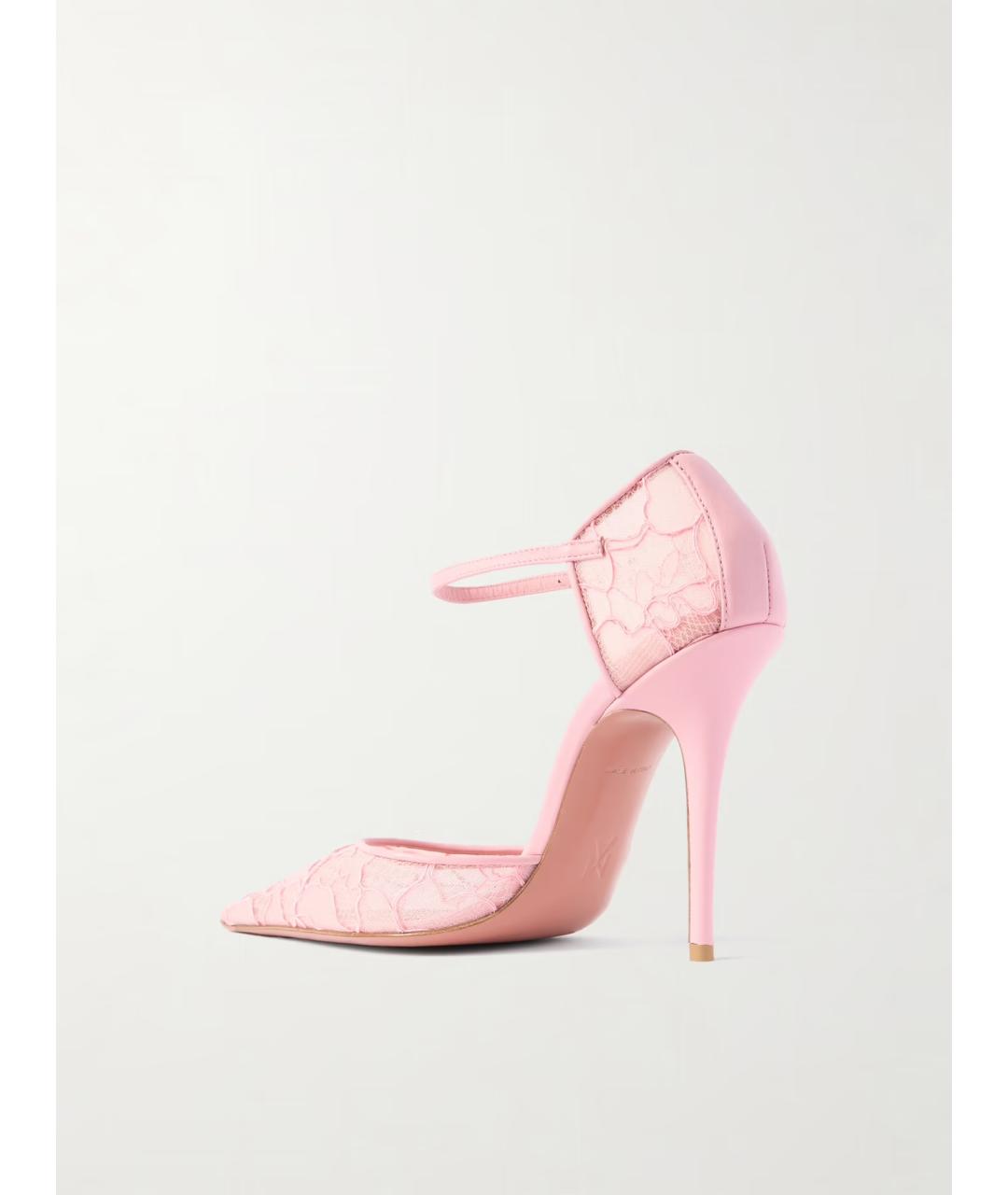 Amina Muaddi Розовые текстильные туфли, фото 3