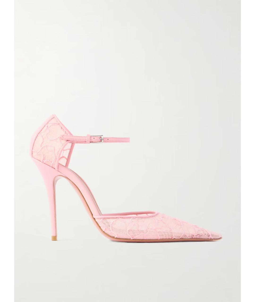 Amina Muaddi Розовые текстильные туфли, фото 5