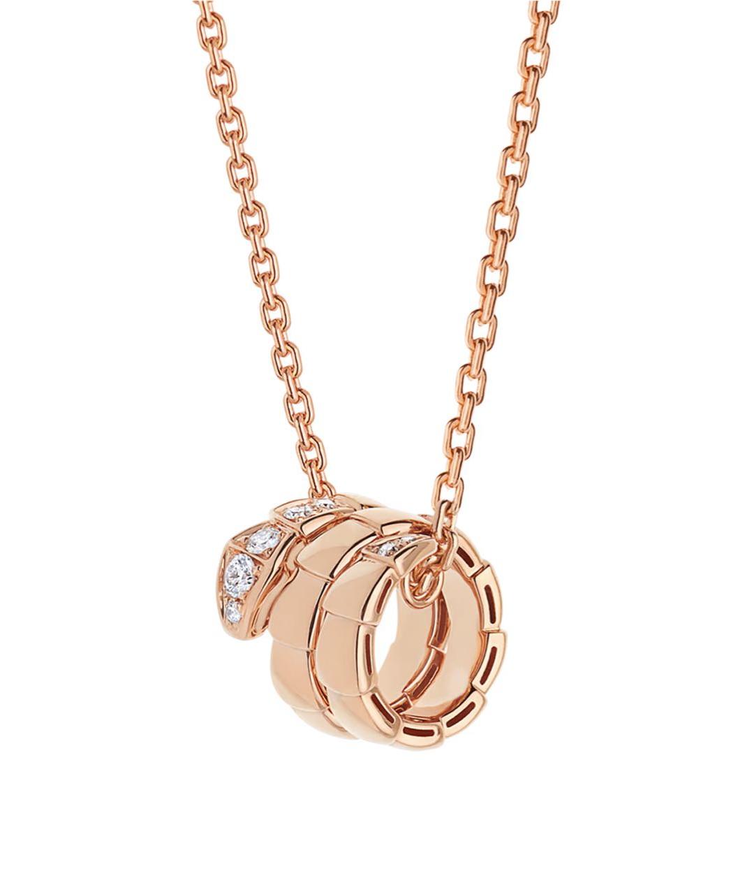 BVLGARI Бежевая подвеска из розового золота, фото 4