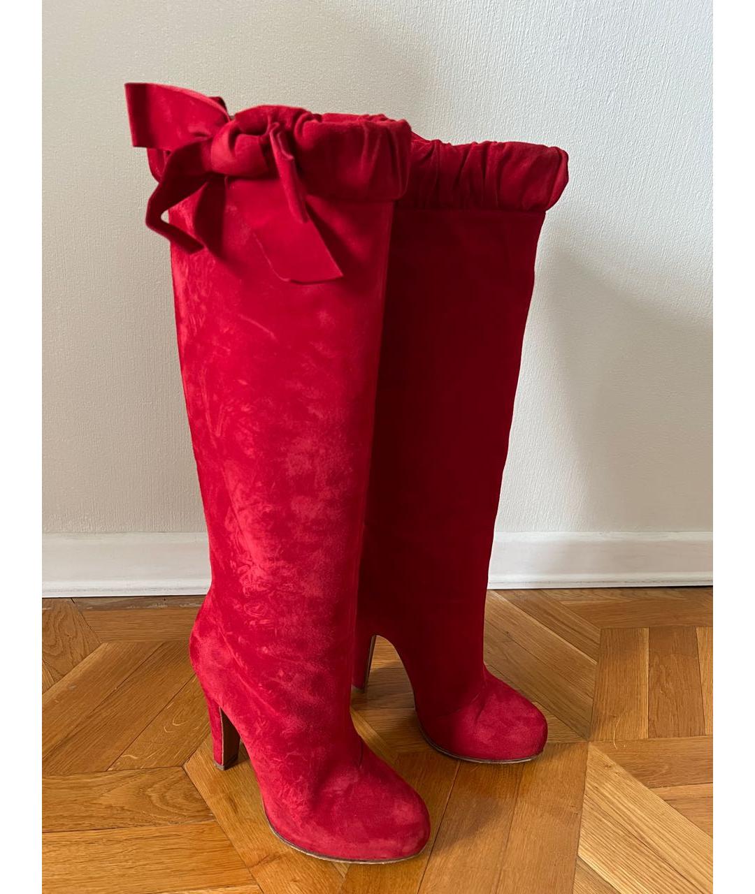MOSCHINO Красные замшевые сапоги, фото 8