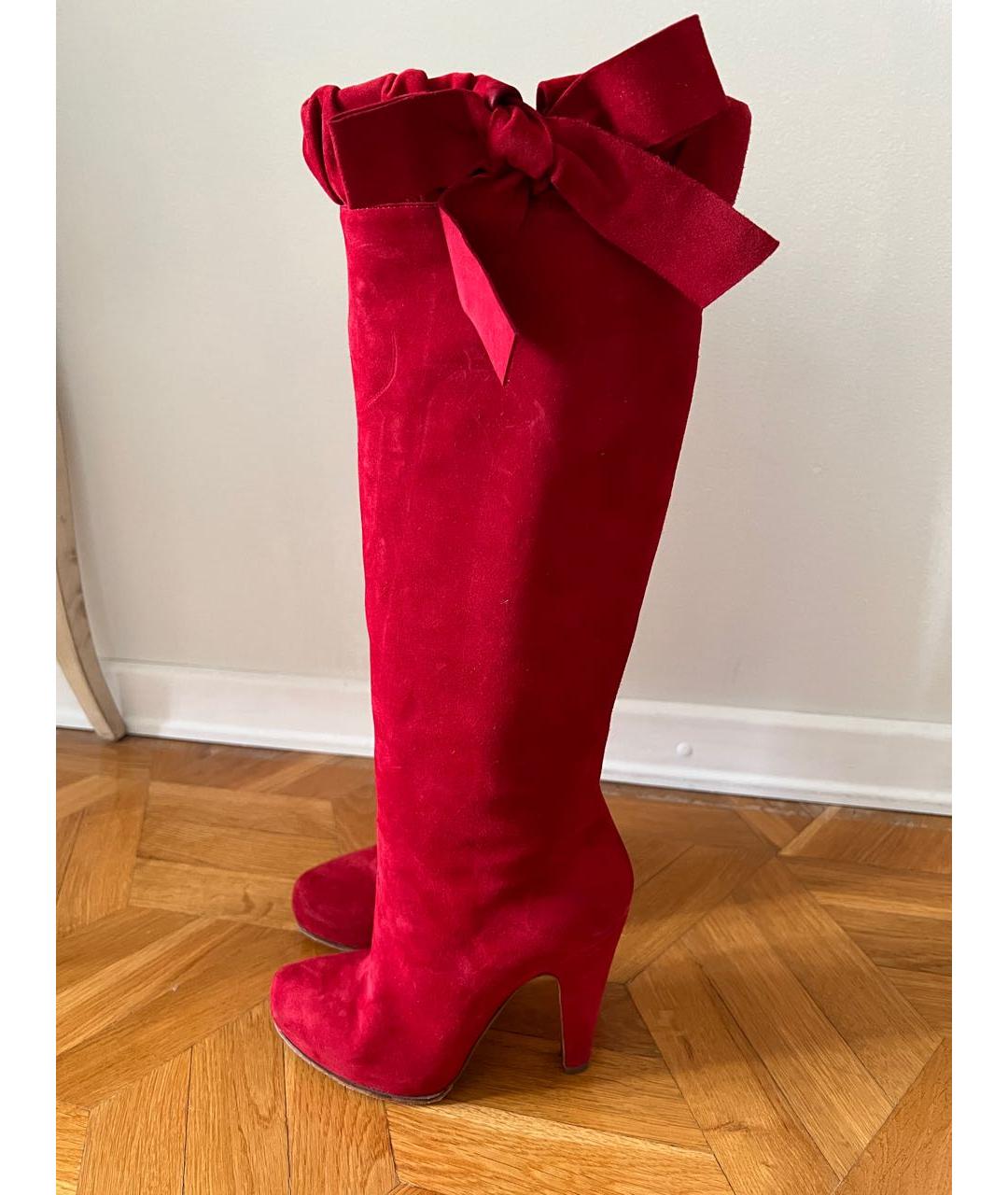 MOSCHINO Красные замшевые сапоги, фото 6