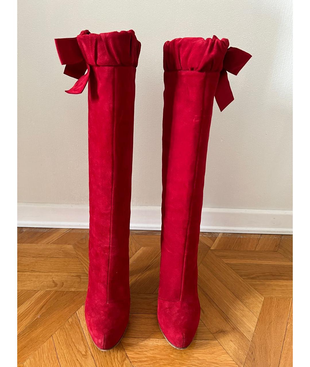 MOSCHINO Красные замшевые сапоги, фото 2