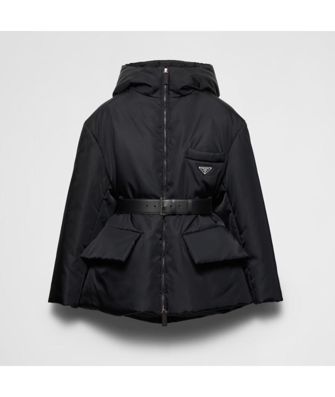 PRADA Черный полиэстеровый пуховик, фото 4