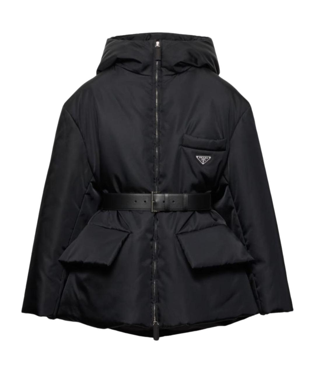 PRADA Черный полиэстеровый пуховик, фото 1