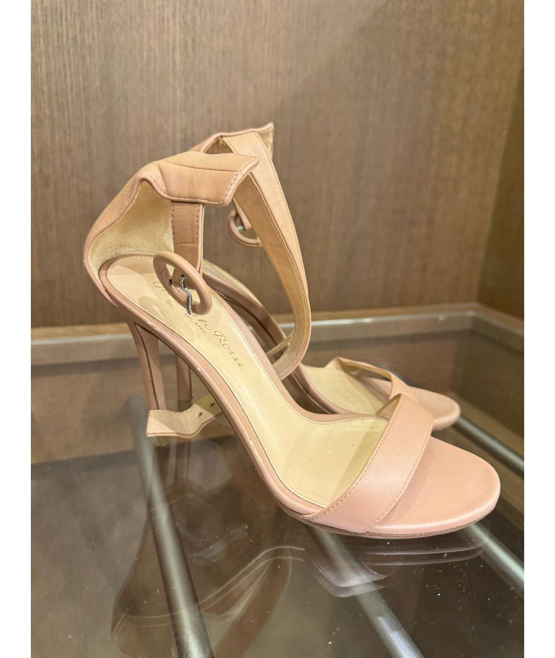 GIANVITO ROSSI Бежевые кожаные босоножки, фото 6