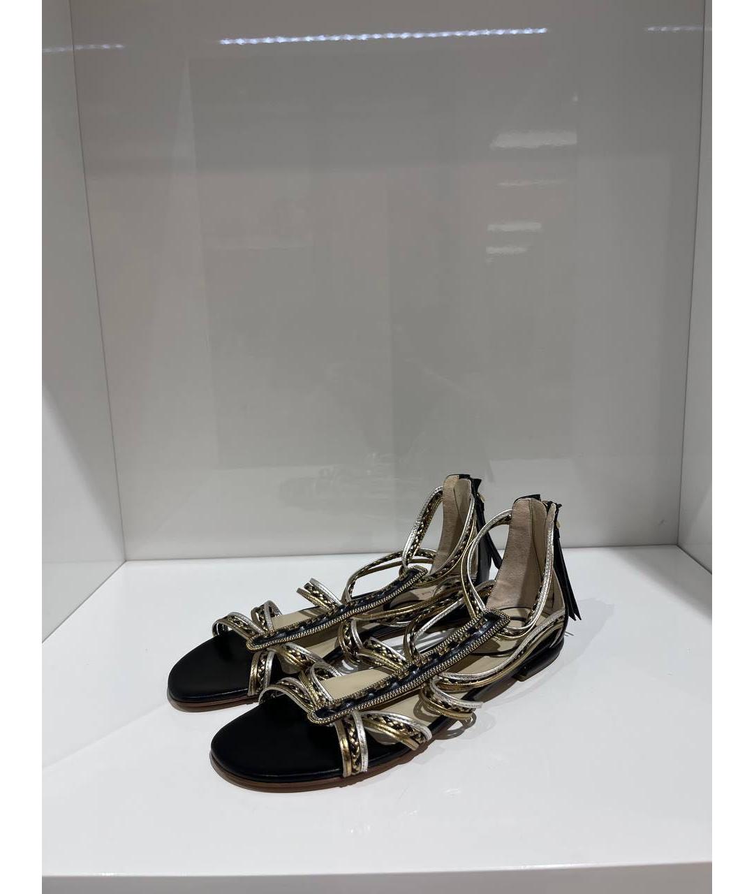 ETRO Черные кожаные сандалии, фото 4