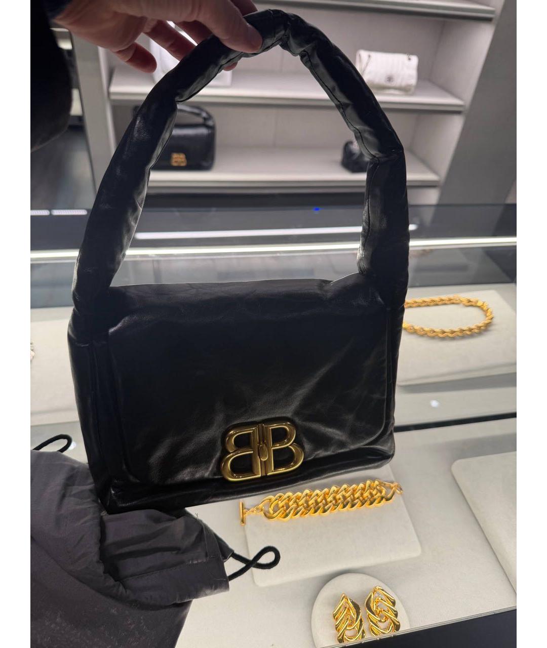 BALENCIAGA Черная кожаная сумка через плечо, фото 3