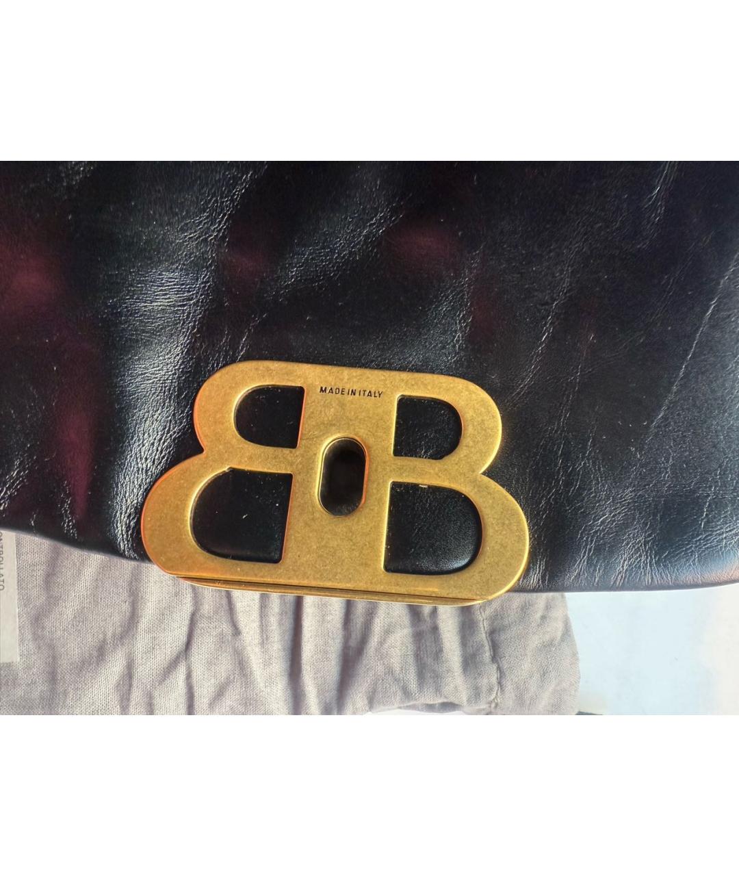 BALENCIAGA Черная кожаная сумка через плечо, фото 6