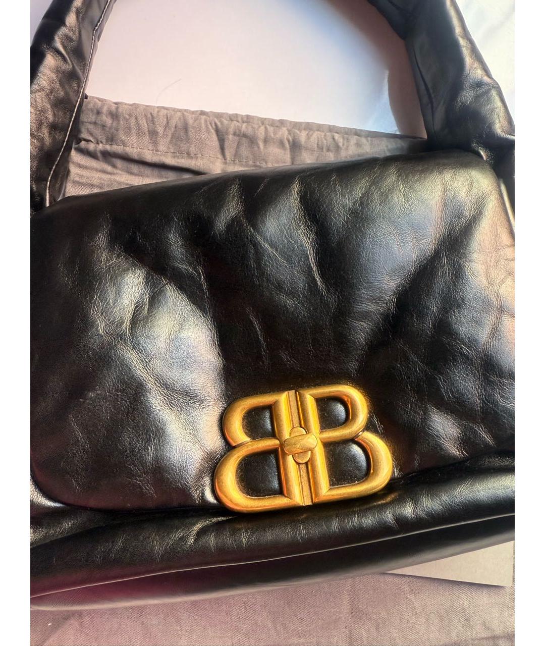 BALENCIAGA Черная кожаная сумка через плечо, фото 8