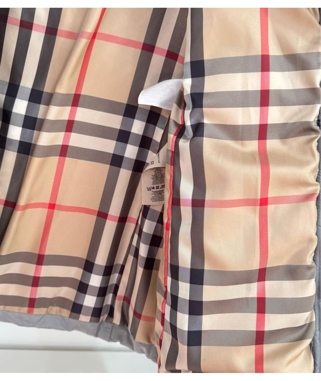 BURBERRY Серый полиамидовый пуховик, фото 5
