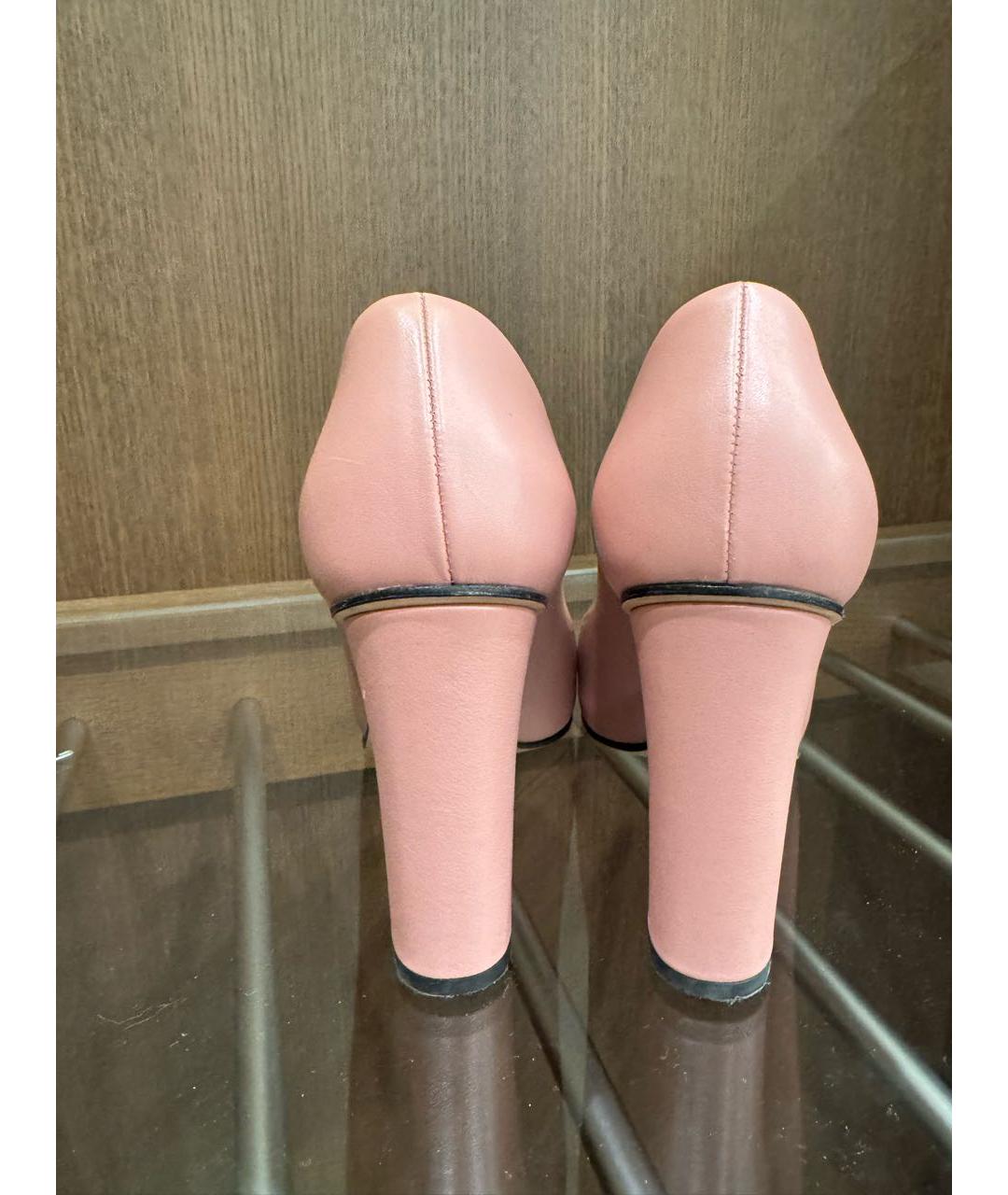 GUCCI Розовые кожаные туфли, фото 2