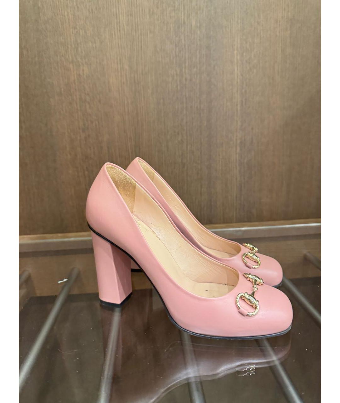 GUCCI Розовые кожаные туфли, фото 5