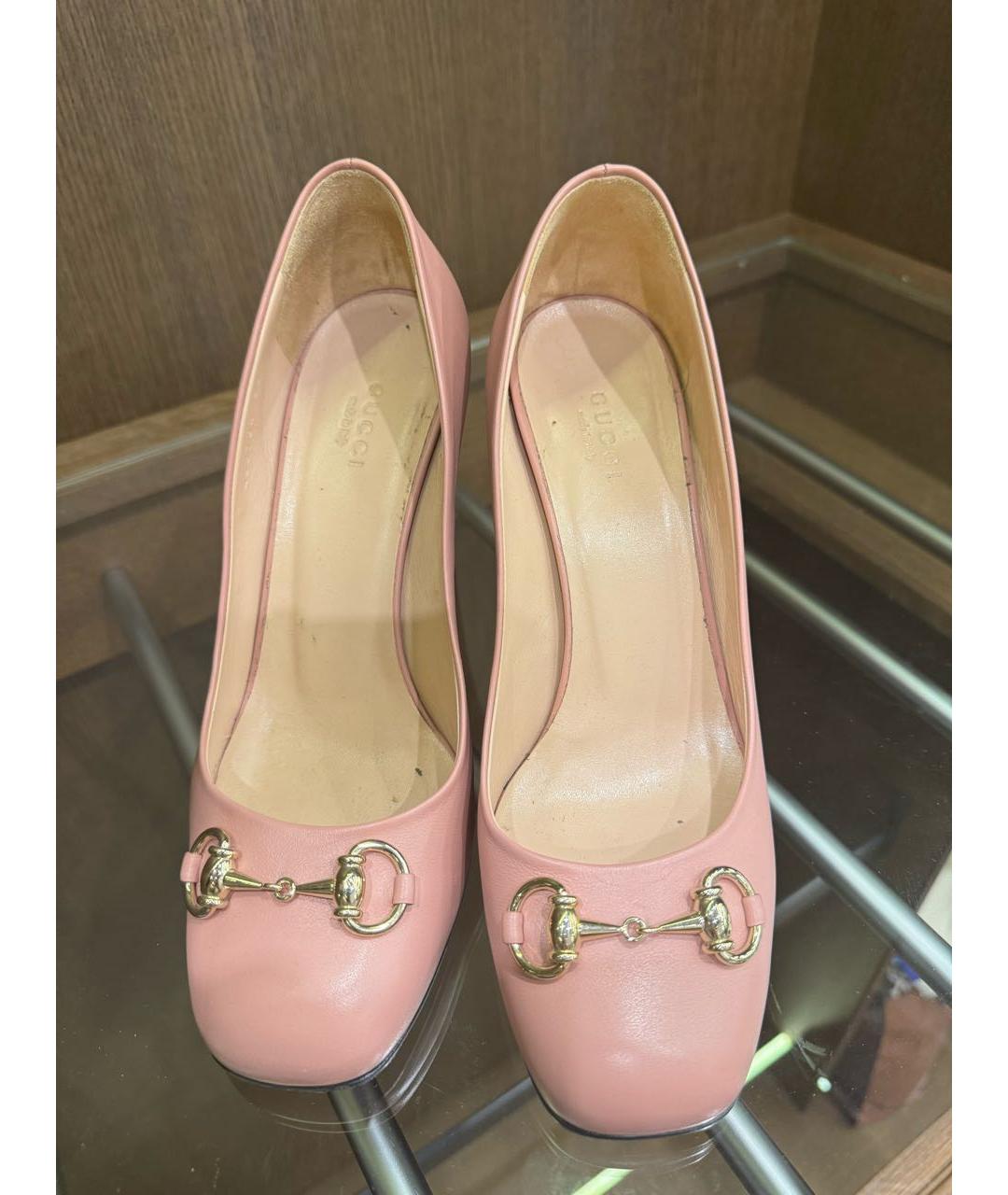GUCCI Розовые кожаные туфли, фото 4