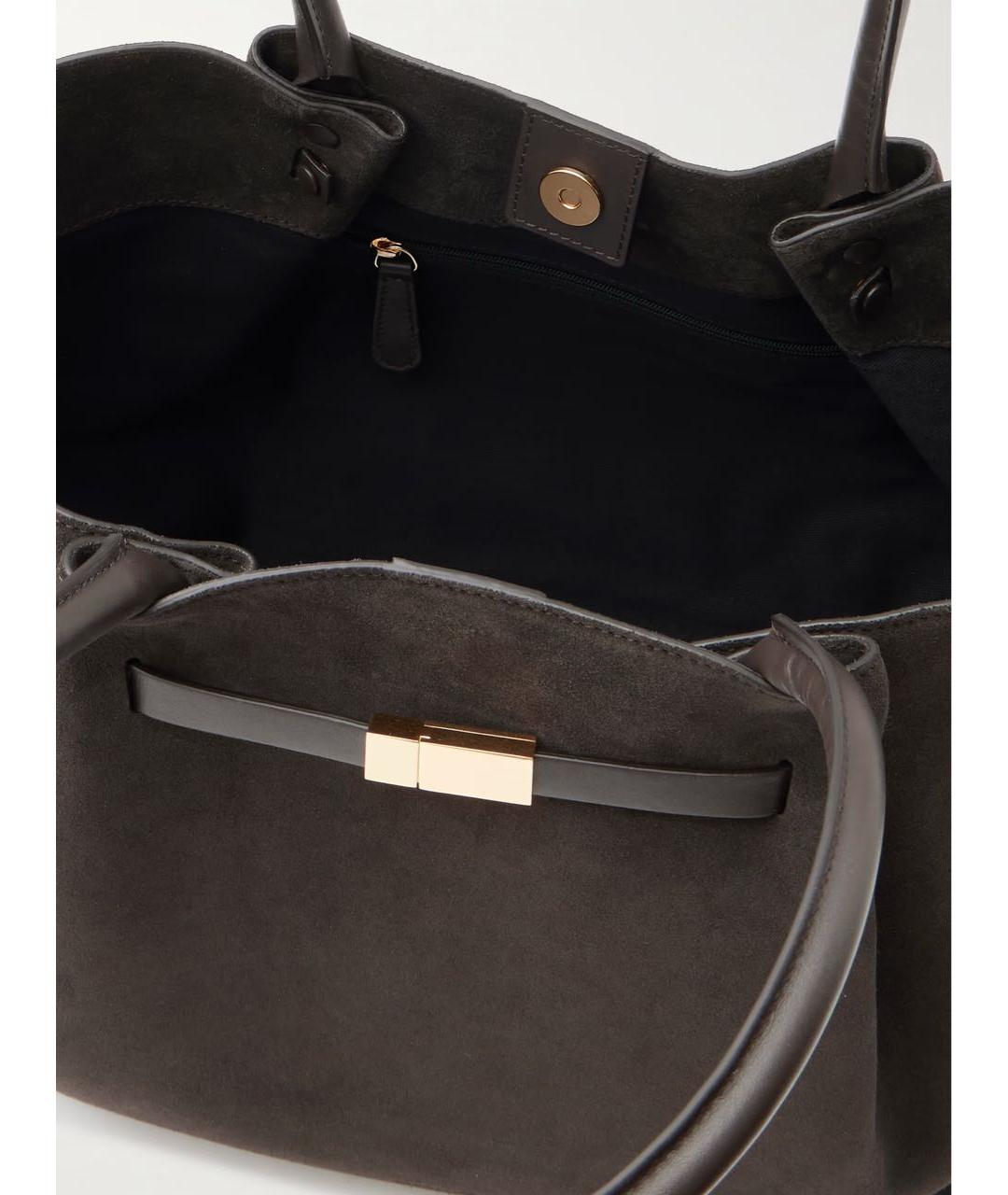 DEMELLIER Антрацитовая замшевая сумка тоут, фото 4