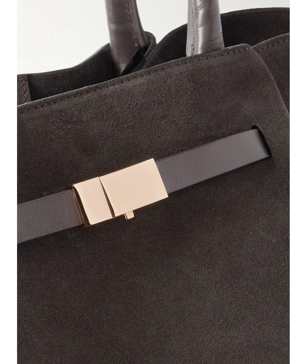 DEMELLIER Антрацитовая замшевая сумка тоут, фото 3
