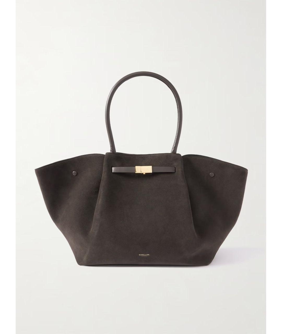 DEMELLIER Антрацитовая замшевая сумка тоут, фото 7