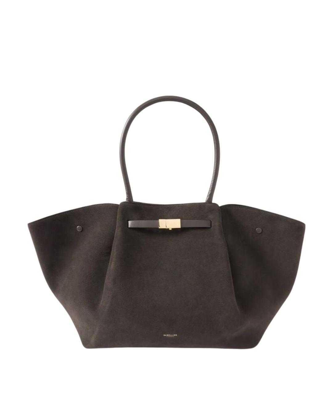 DEMELLIER Антрацитовая замшевая сумка тоут, фото 1