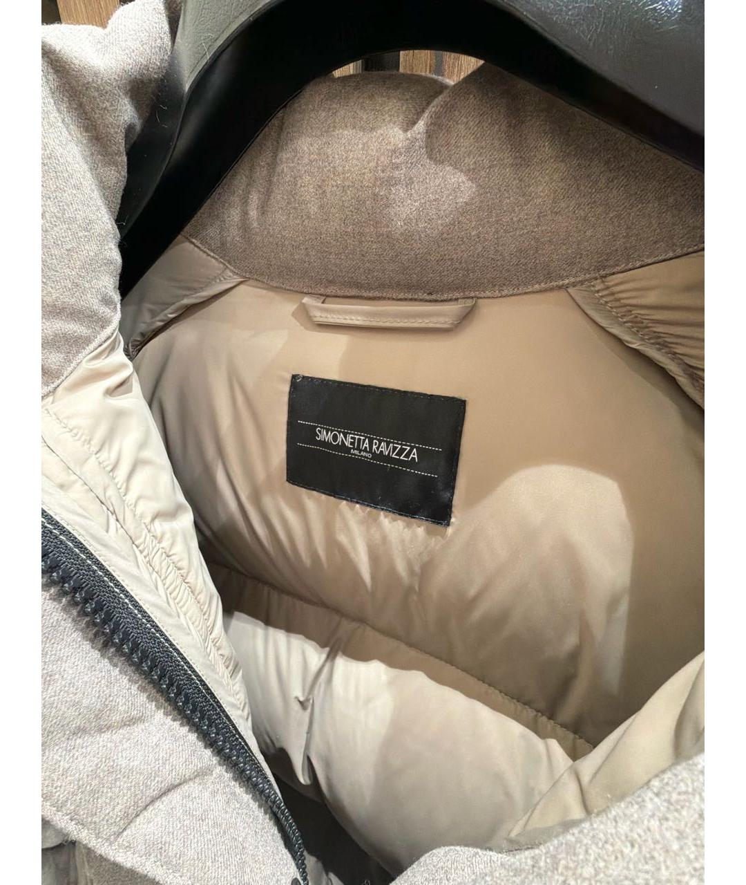SIMONETTA RAVIZZA Серый шерстяной пуховик, фото 3