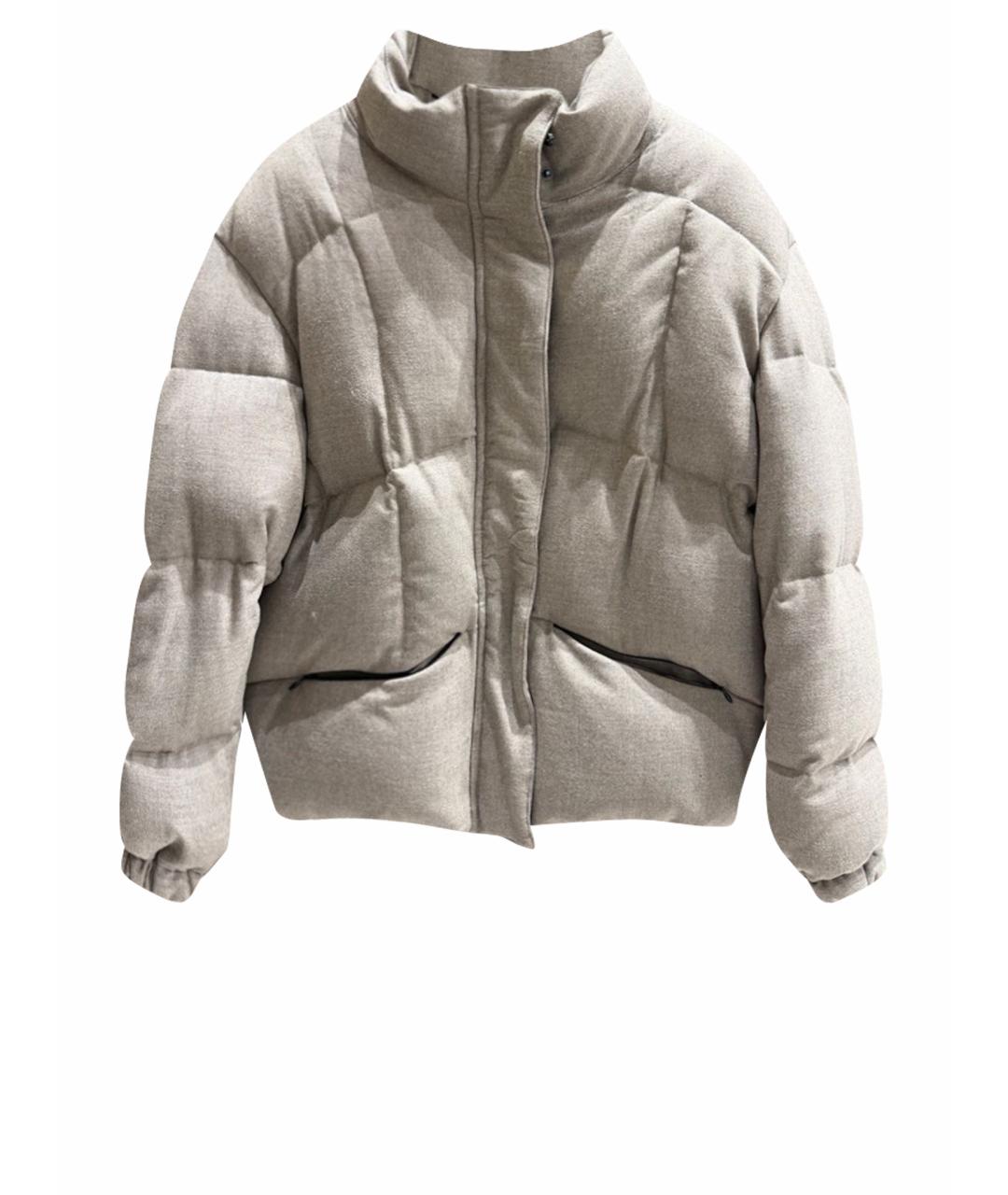 SIMONETTA RAVIZZA Серый шерстяной пуховик, фото 1