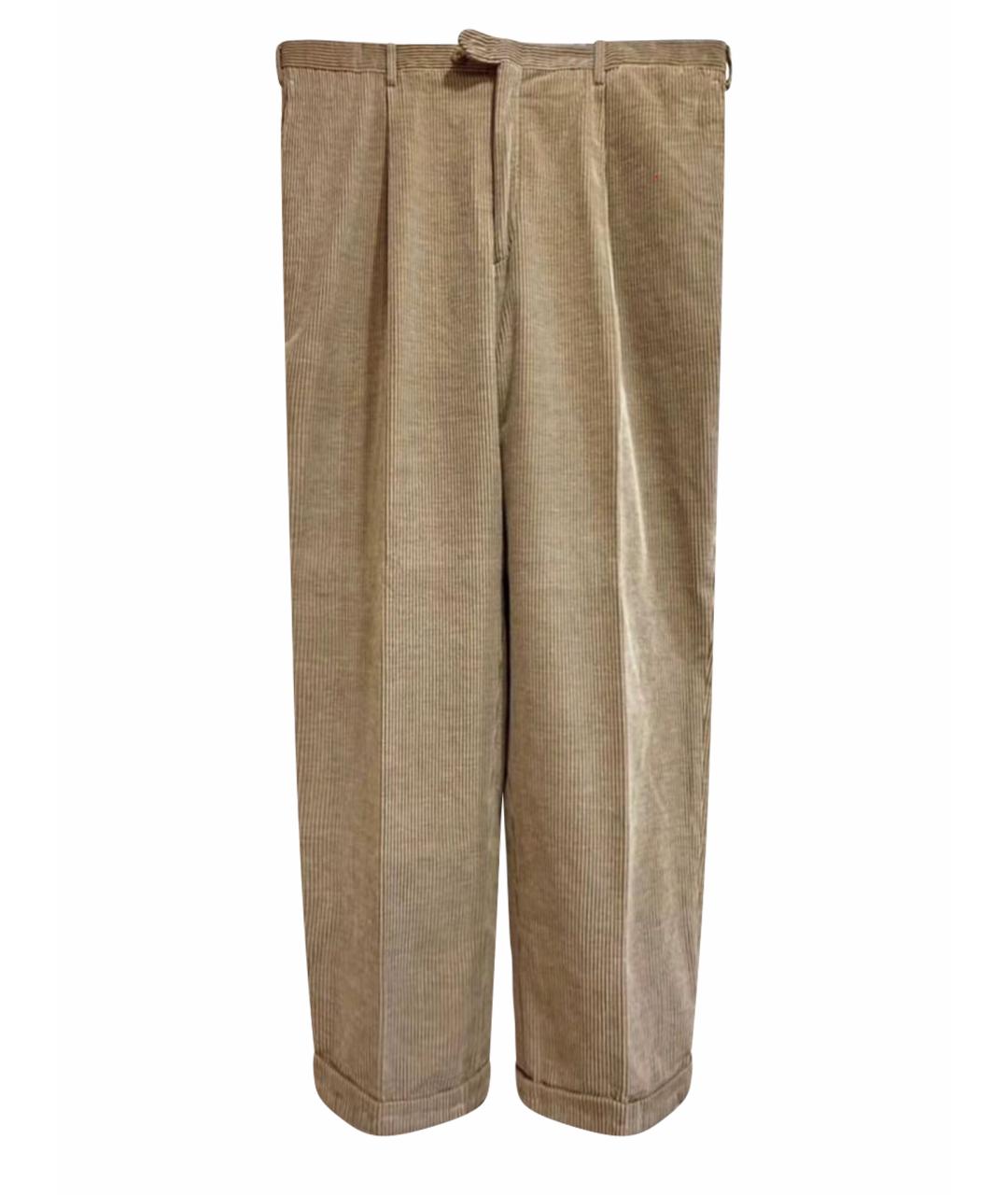 BRIONI Бежевые хлопковые повседневные брюки, фото 1