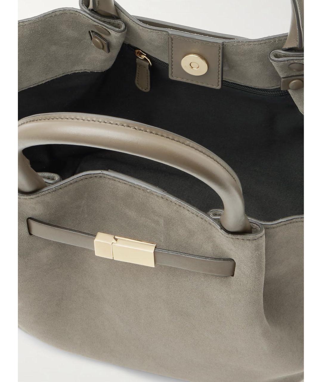 DEMELLIER Серая замшевая сумка с короткими ручками, фото 4