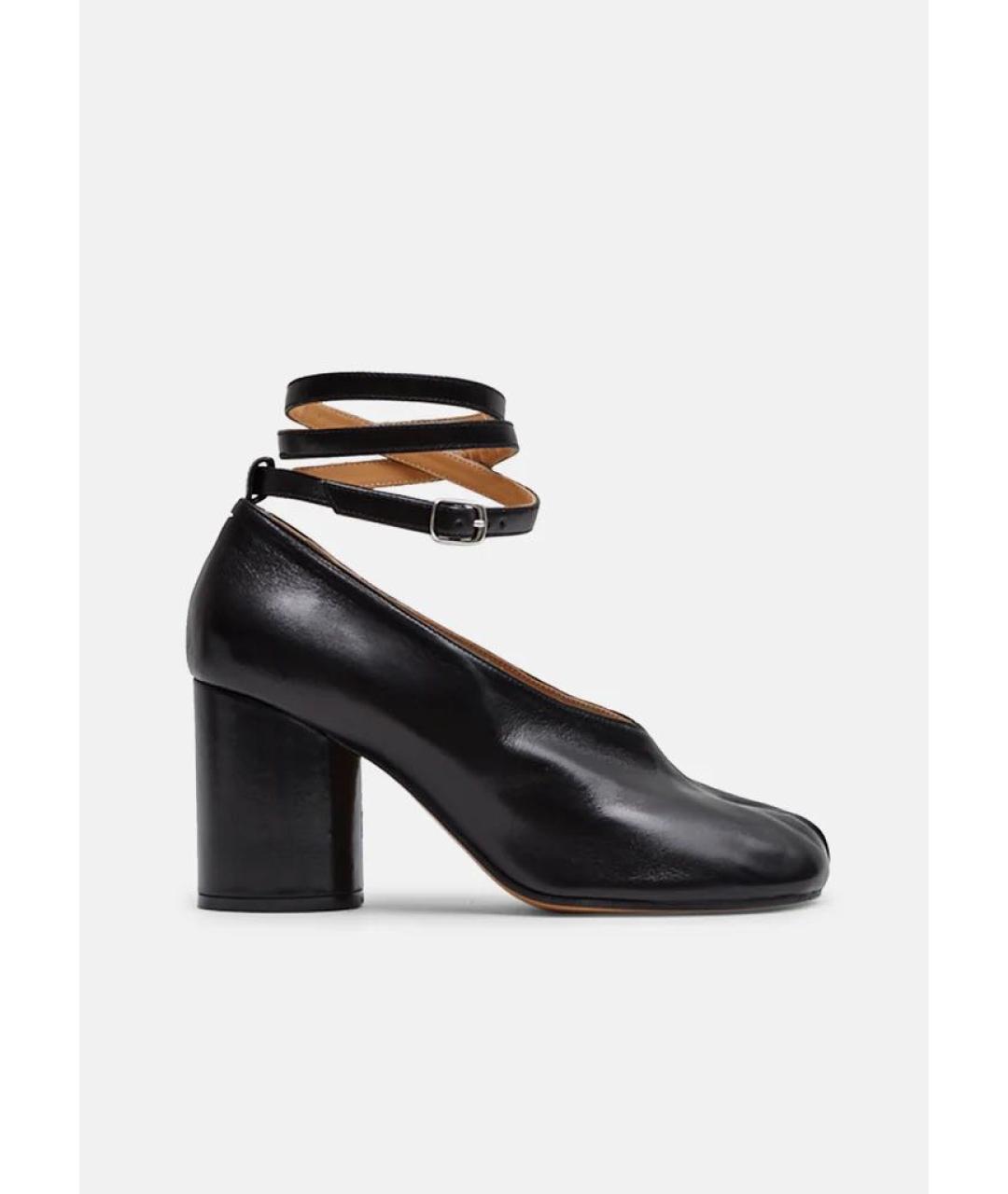 MAISON MARGIELA Черные кожаные туфли, фото 9