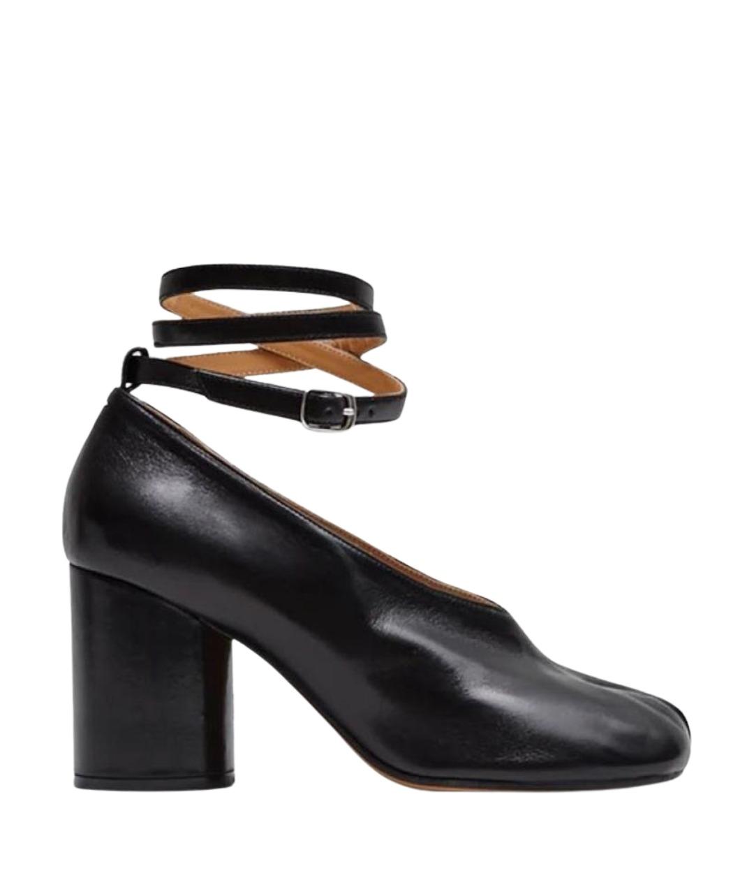 MAISON MARGIELA Черные кожаные туфли, фото 1