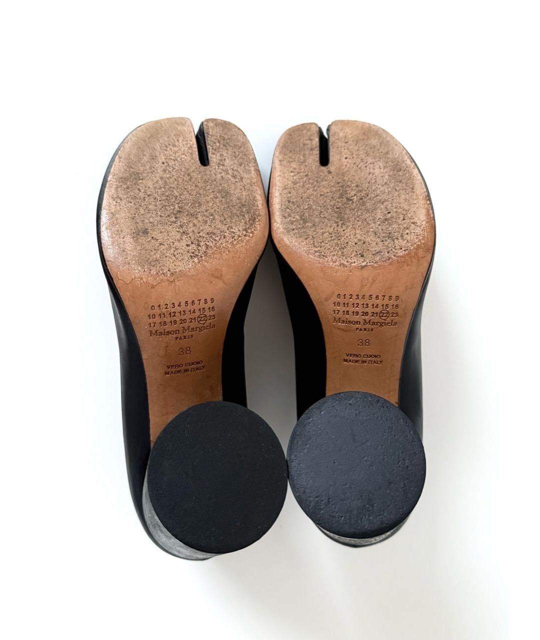 MAISON MARGIELA Черные кожаные туфли, фото 8