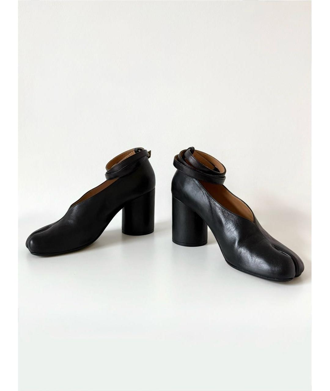 MAISON MARGIELA Черные кожаные туфли, фото 5