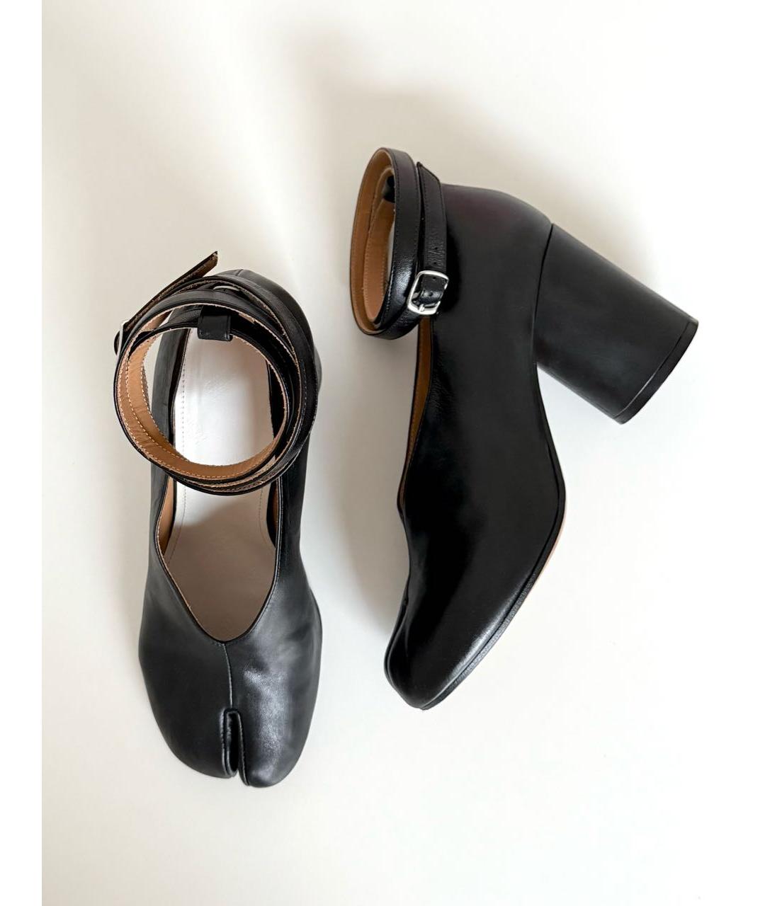 MAISON MARGIELA Черные кожаные туфли, фото 7