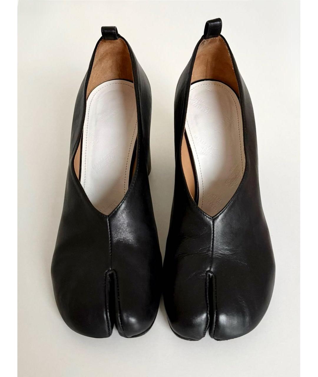 MAISON MARGIELA Черные кожаные туфли, фото 2