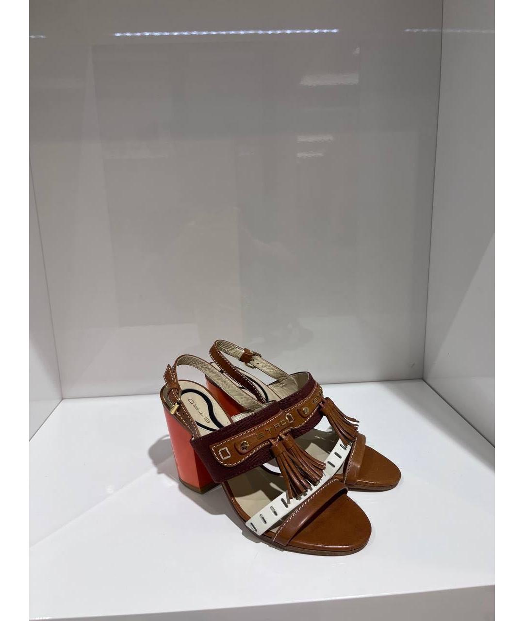ETRO Коричневые босоножки, фото 4