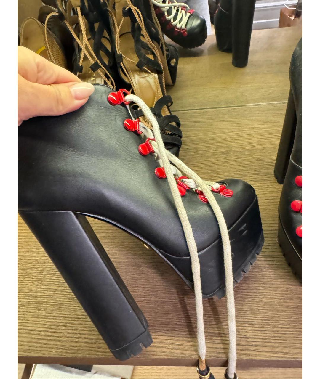 GUCCI Черные кожаные ботильоны, фото 2